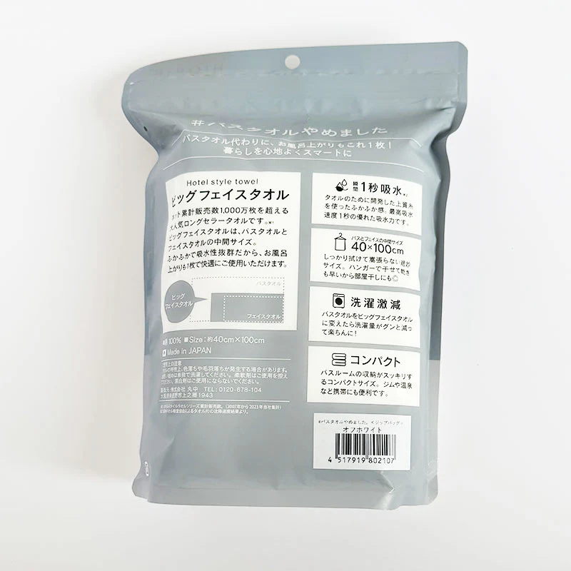 HIORIE ＃バスタオルやめました ビッグフェイスタオル シャドウブルー 1枚 - Image 8