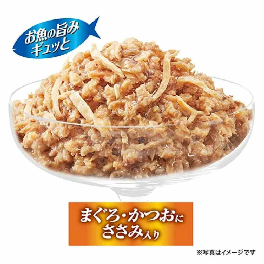 ユニ・チャーム 銀のスプーン缶 15歳頃から まぐろ・かつおにささみ入り 70g - Image 2