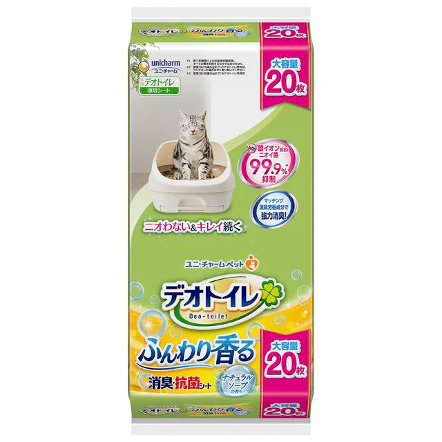 ユニチャーム デオトイレ ふんわり香る消臭・抗菌シート ナチュラルソープ 20枚