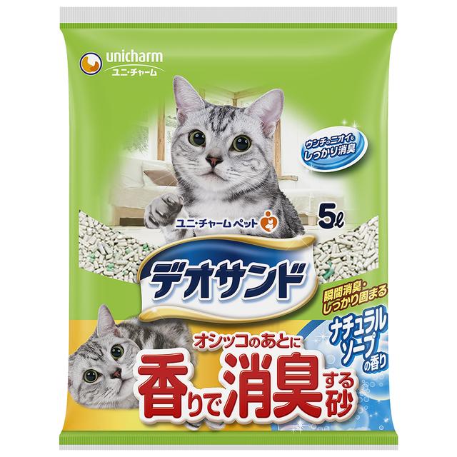 ユニチャーム デオサンド オシッコのあとに香りで消臭する砂 ナチュラルソープの香り 5000ml