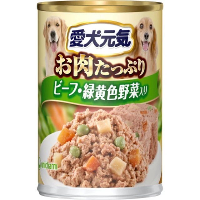 愛犬元気缶 ビーフ＆緑黄色野菜入り 375g - Image 2