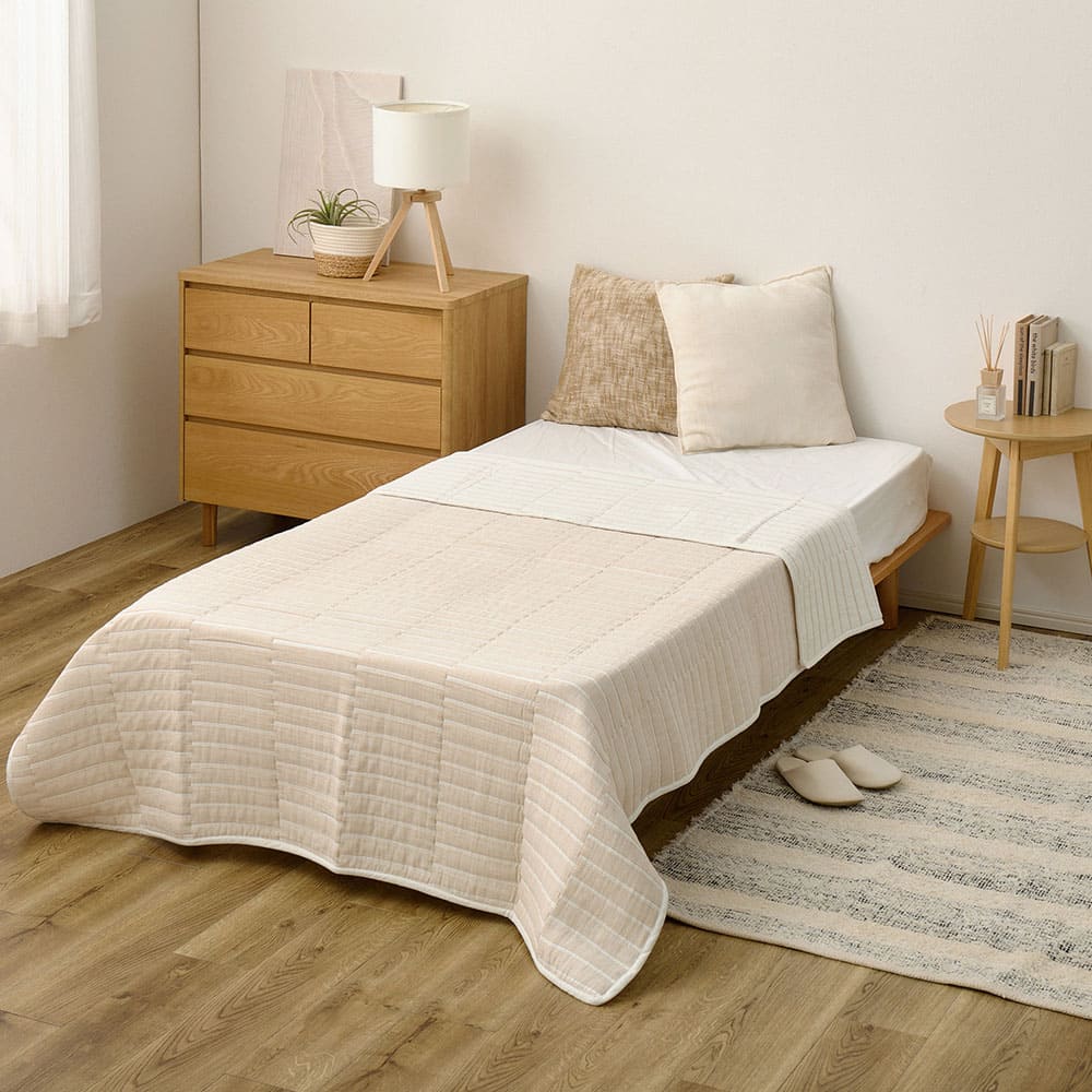 デザインガーゼケット シングル 約140×200cm ライン 【直送品】 返品・キャンセル・他商品と同時購入は不可