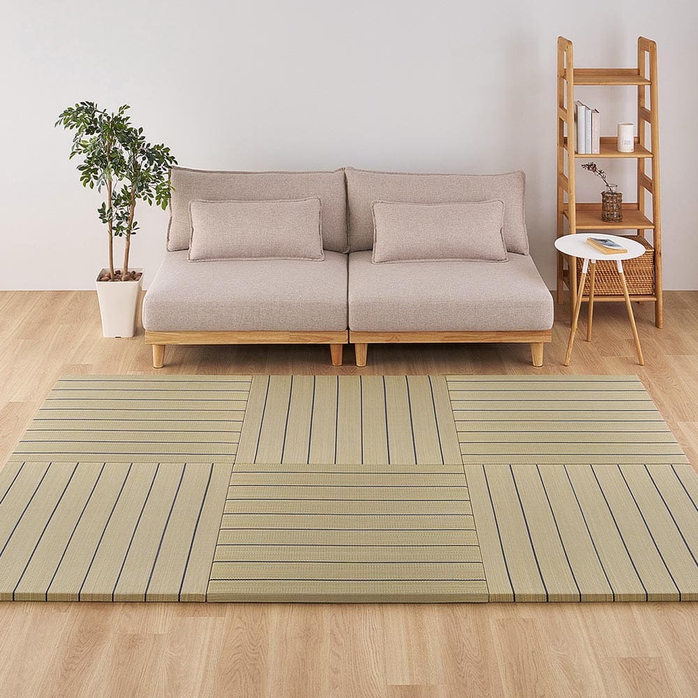 (6枚組)置き畳 凛 約82×82×2.5cm ナチュラル 【直送品】 返品・キャンセル・他商品と同時購入は不可
