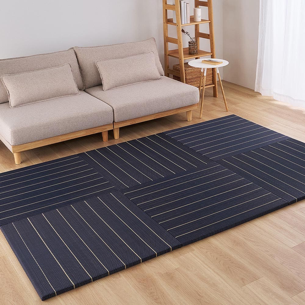 (12枚組)置き畳 凛 約82×82×2.5cm ブラック 【直送品】 返品・キャンセル・他商品と同時購入は不可
