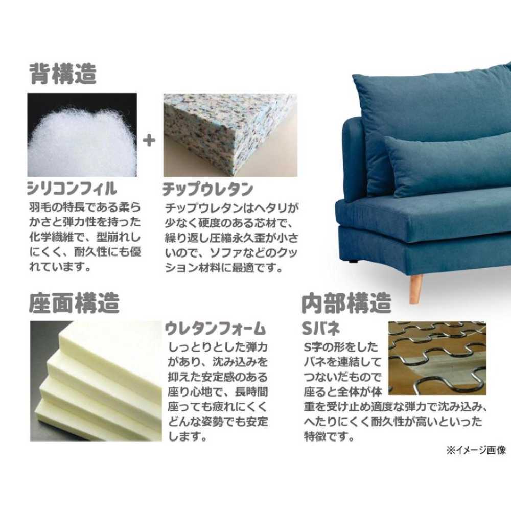 3人掛けソファ タピオカ ブルー 315799 【直送品】 返品・キャンセル・他商品と同時購入は不可 - Image 4