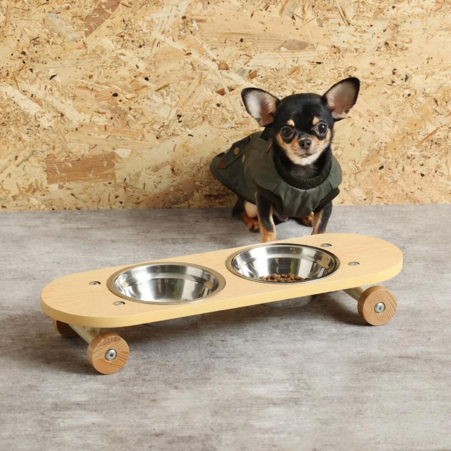 ペット用エサ皿 スケートプレート ナチュラル 小 326837 【直送品】 返品・キャンセル・他商品と同時購入は不可 - Image 4