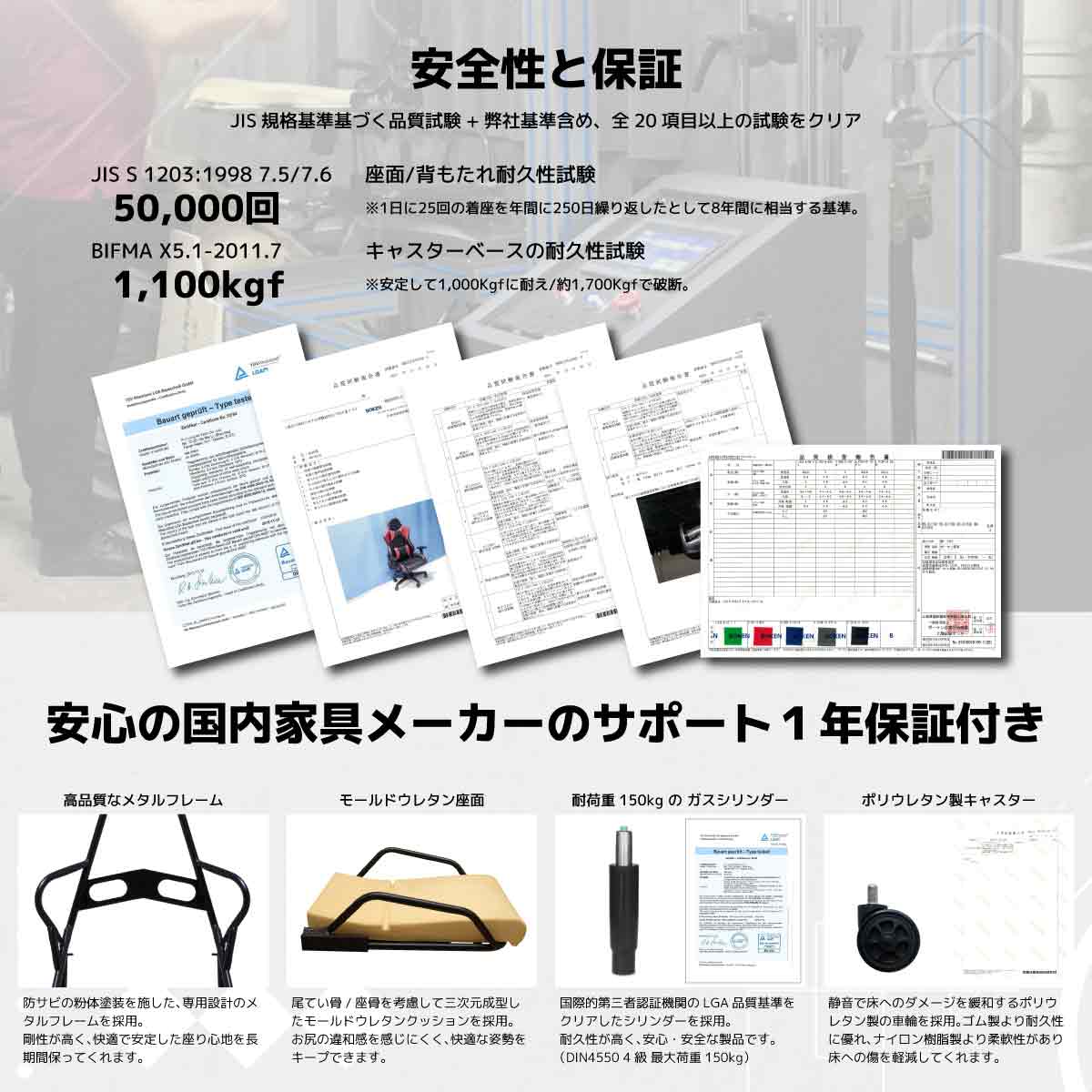 アイガーEVO ゲーミングチェア レッド 【直送品】 返品・キャンセル・他商品と同時購入は不可 - Image 7