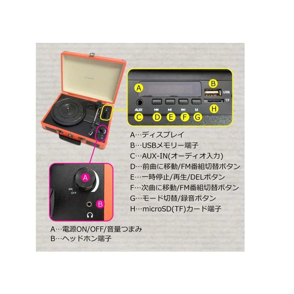 レコードプレーヤー ブラウン TE-1907-BR 【直送品】 返品・キャンセル・他商品と同時購入は不可 - Image 10