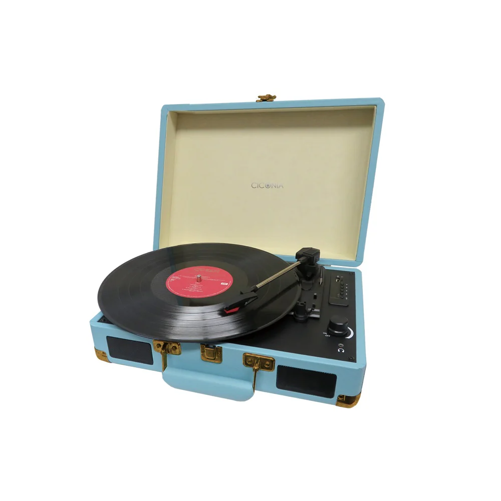 レコードプレーヤー ライトブルー TE-1907-LB 【直送品】 返品・キャンセル・他商品と同時購入は不可