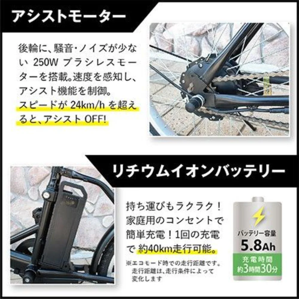 ACTIVEPLUS ノーパンク電動アシストFDB20EB 【直送品】 返品・キャンセル・他商品と同時購入は不可 - Image 3