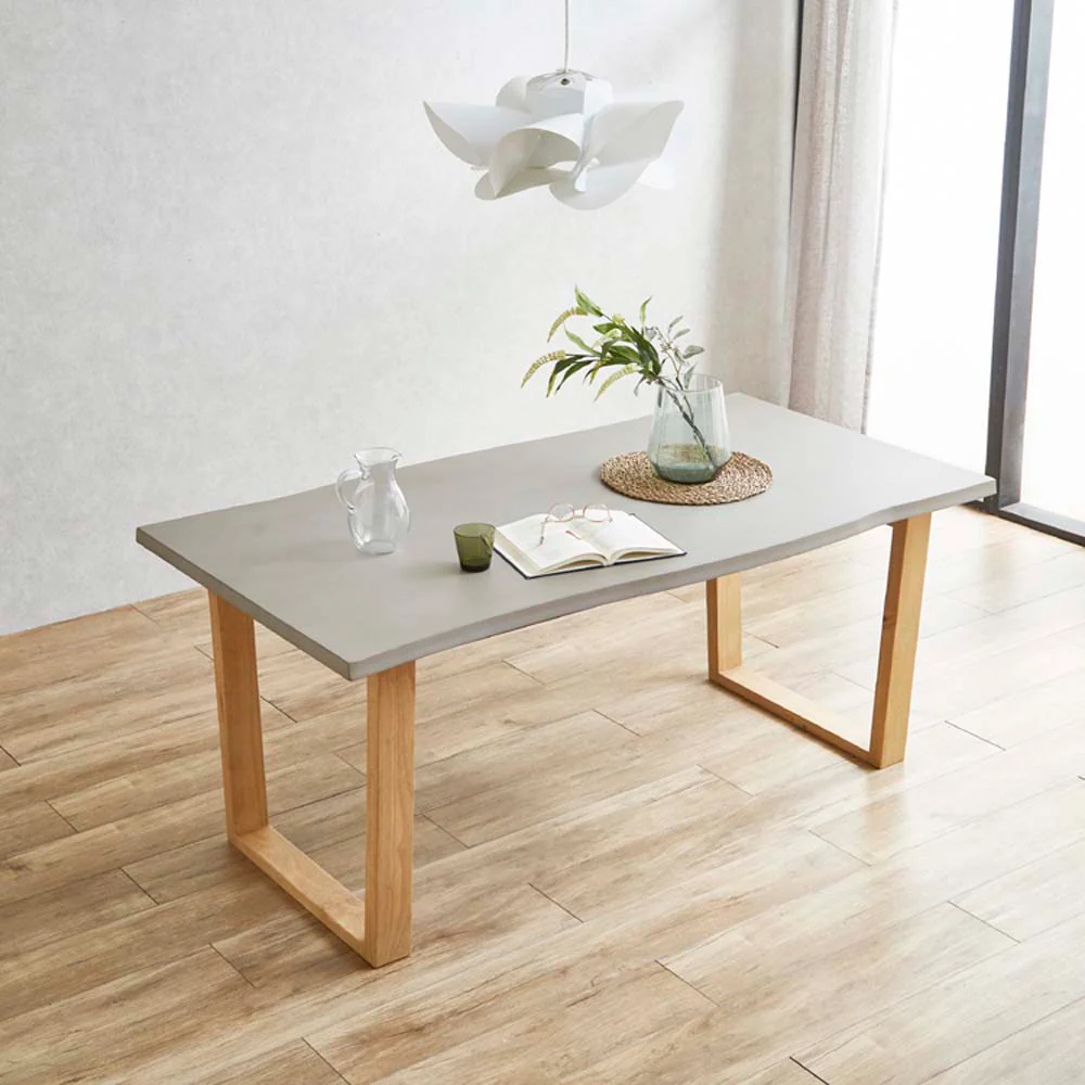 幅160cmのコンクリート調のモダンなデザインダイニングテーブル 【直送品】 返品・キャンセル・他商品と同時購入は不可 - Image 3