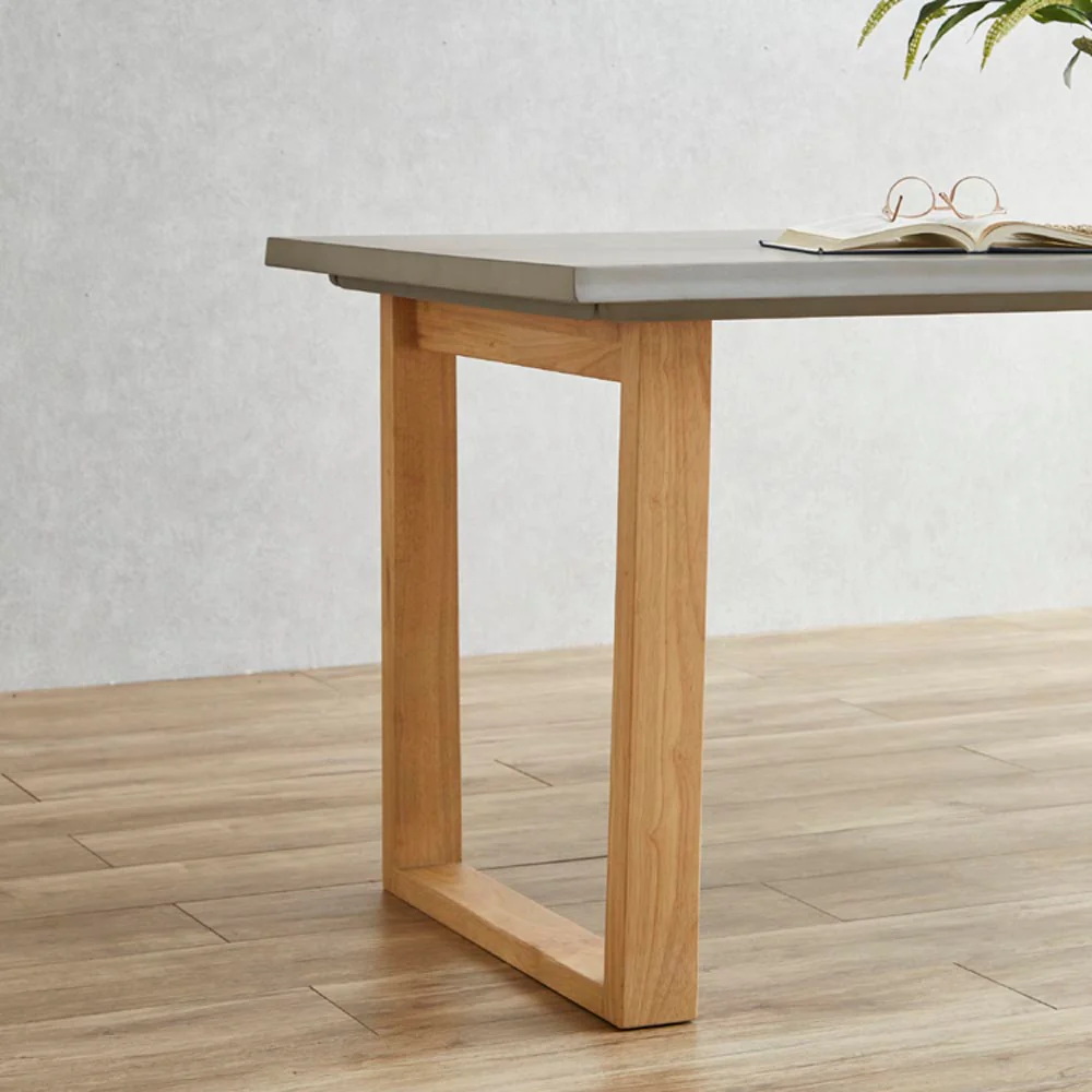 幅160cmのコンクリート調のモダンなデザインダイニングテーブル 【直送品】 返品・キャンセル・他商品と同時購入は不可 - Image 5