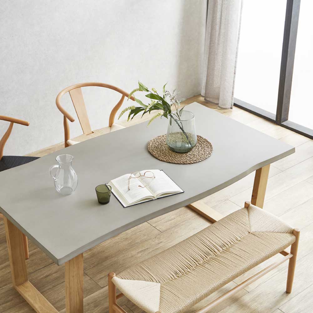 幅160cmのコンクリート調のモダンなデザインダイニングテーブル 【直送品】 返品・キャンセル・他商品と同時購入は不可 - Image 7