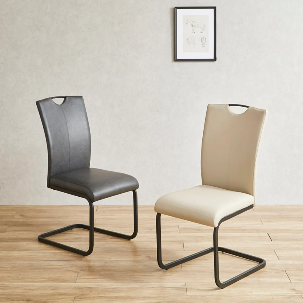 ハイバック仕様のモダンダイニングチェアー 2脚組 DCRI-BK 【直送品】 返品・キャンセル・他商品と同時購入は不可 - Image 3