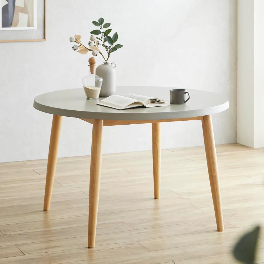 幅110cmのコンクリート調のモダンなデザインダイニングテーブル 【直送品】 返品・キャンセル・他商品と同時購入は不可 - Image 3
