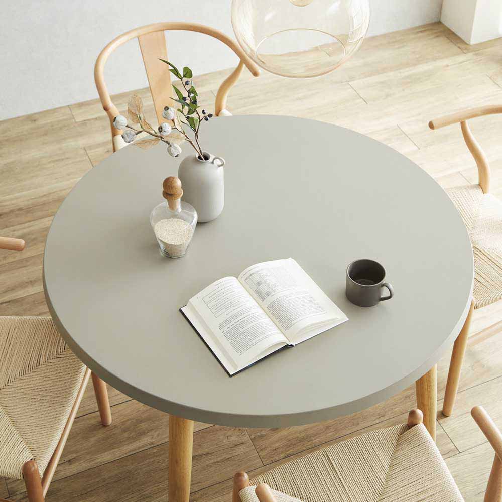 幅110cmのコンクリート調のモダンなデザインダイニングテーブル 【直送品】 返品・キャンセル・他商品と同時購入は不可 - Image 5