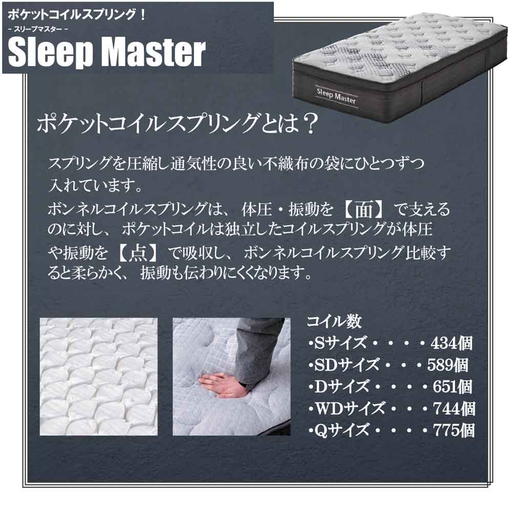 厚み31cm極厚Dポケットコイルマットレス PIM-SM-D 【直送品】 返品・キャンセル・他商品と同時購入は不可 - Image 4