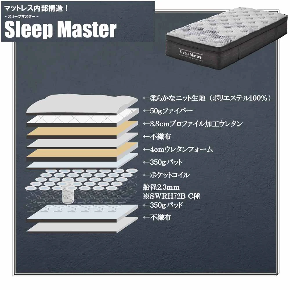 厚み31cm極厚WDポケットコイルマットレス PIM-SM-WD 【直送品】 返品・キャンセル・他商品と同時購入は不可 - Image 6