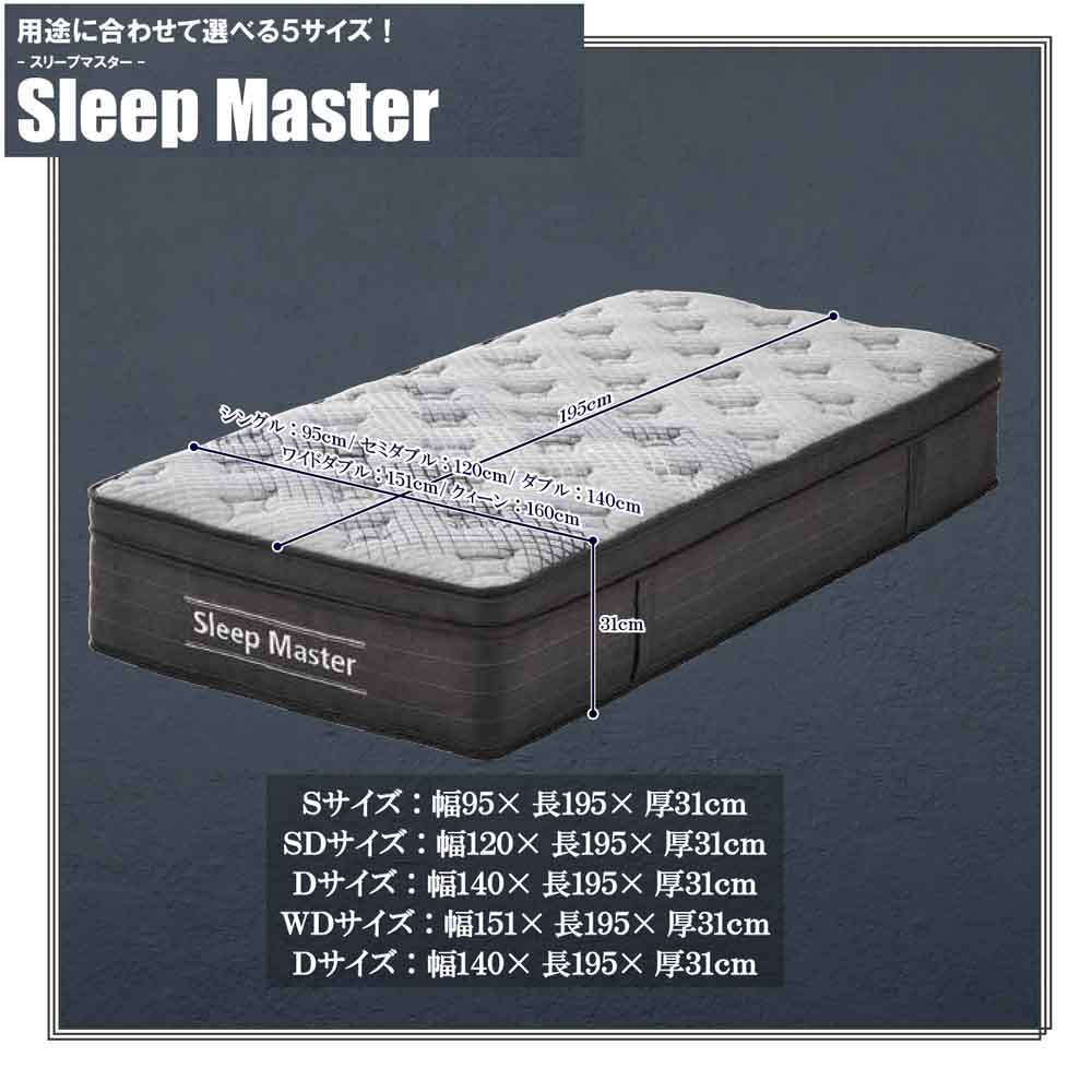 厚み31cm極厚WDポケットコイルマットレス PIM-SM-WD 【直送品】 返品・キャンセル・他商品と同時購入は不可 - Image 8