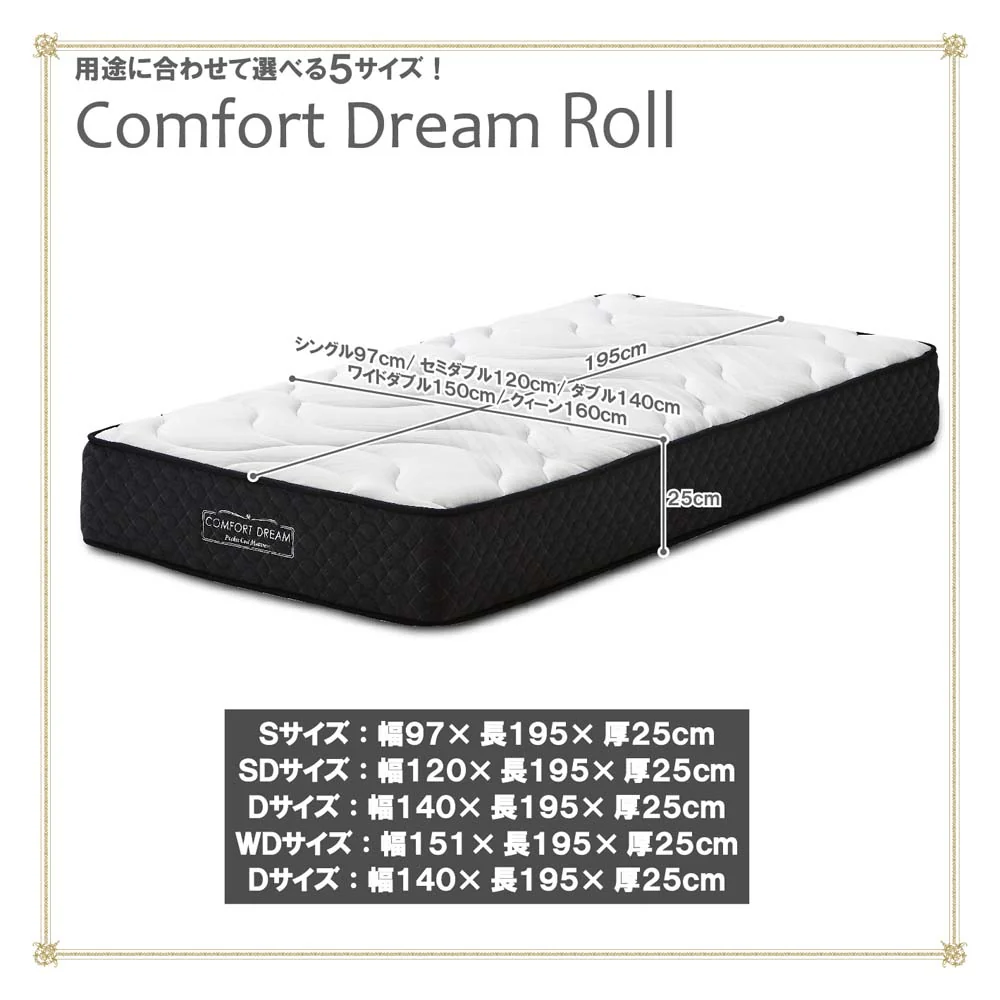 厚み25cmSポケットコイルマットレスCFDM-ROLL-S 【直送品】 返品・キャンセル・他商品と同時購入は不可 - Image 7