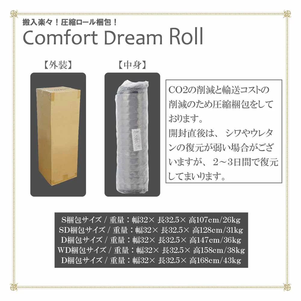 厚み25cmDポケットコイルマットレスCFDM-ROLL-D 【直送品】 返品・キャンセル・他商品と同時購入は不可 - Image 9