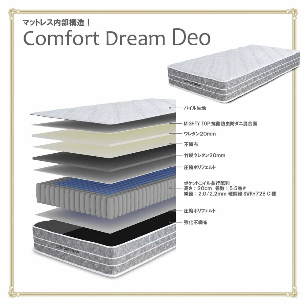 厚み24cmSポケットコイルマットレスCFDM-Deo-S 【直送品】 返品・キャンセル・他商品と同時購入は不可 - Image 8