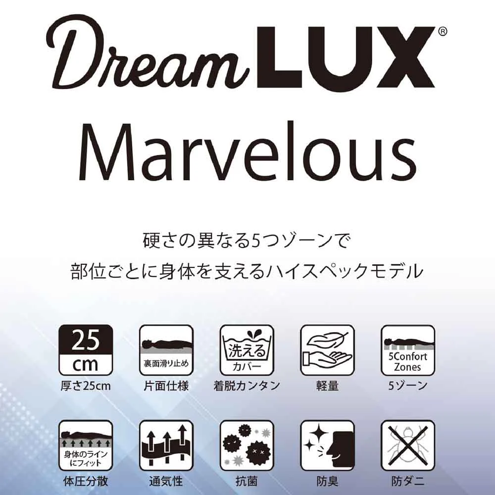 厚み25cmDノンコイルマットレス DLUX-MBRS-D 【直送品】 返品・キャンセル・他商品と同時購入は不可 - Image 8