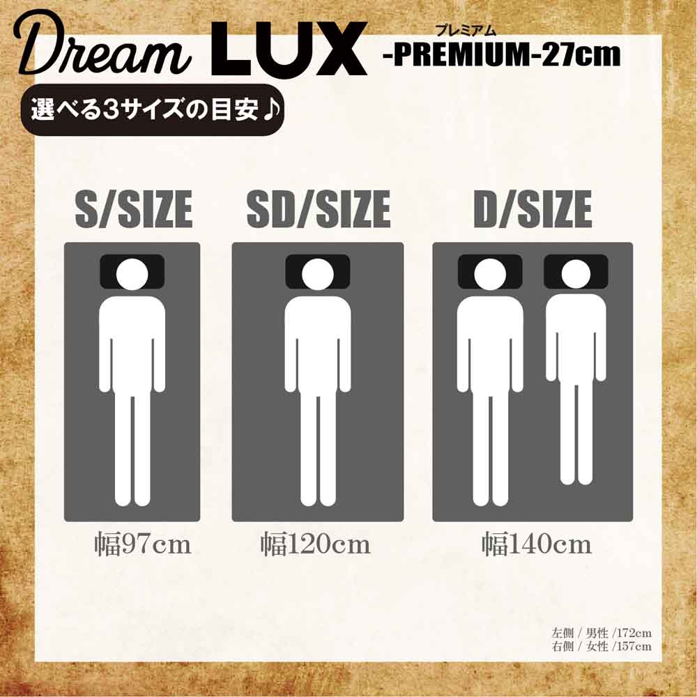 厚み27cmSDノンコイルマットレス DLUX-PREM-SD 【直送品】 返品・キャンセル・他商品と同時購入は不可 - Image 6