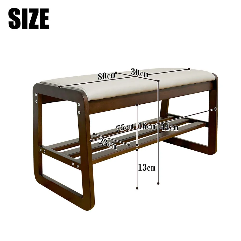 幅80cmシューズベンチBT-SHOE-BENCH-W80-BR 【直送品】 返品・キャンセル・他商品と同時購入は不可 - Image 9
