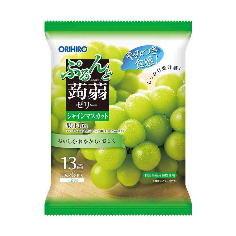 ◆オリヒロ ぷるんと蒟蒻ゼリー パウチ シャインマスカット 20gX6個