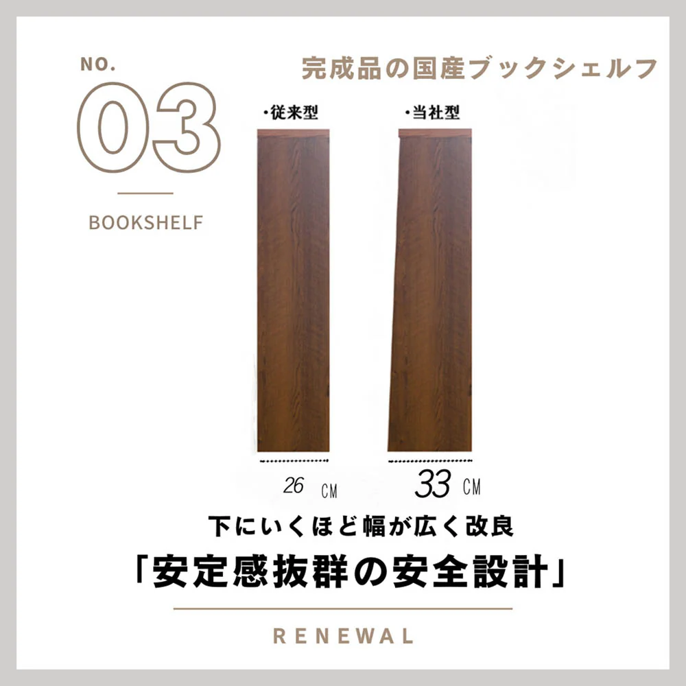 ブックシェフル幅90cmのミドルタイプ BS-01-90M-NA 【直送品】 返品・キャンセル・他商品と同時購入は不可 - Image 5