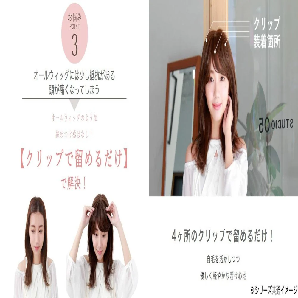 プリシラ 5分ウィッグニュアンスストレート耐熱 ブラック 【直送品】 返品・キャンセル・他商品と同時購入は不可 - Image 6