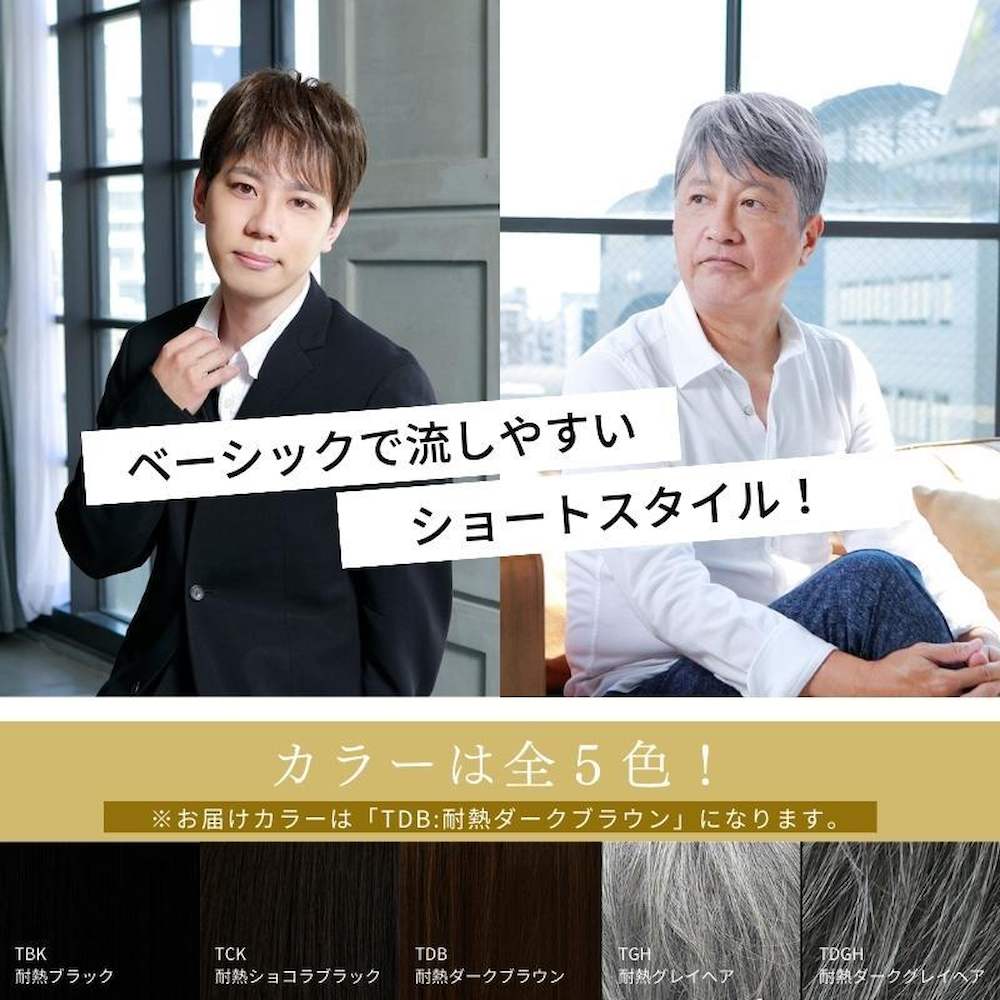 プリシラ 男性用5分ウィッグ ストレートショート 耐熱 【直送品】 返品・キャンセル・他商品と同時購入は不可 - Image 3