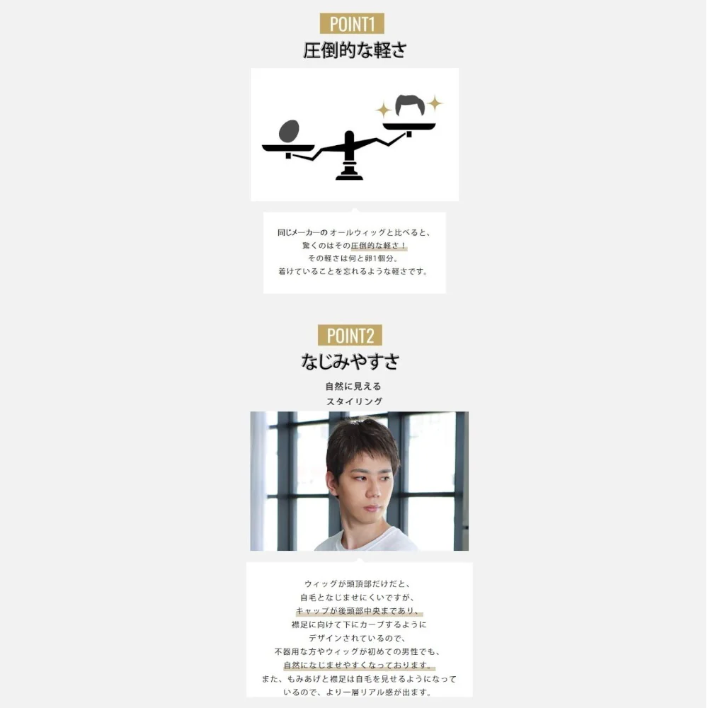 プリシラ 男性用5分ウィッグ レイヤーショート 耐熱 【直送品】 返品・キャンセル・他商品と同時購入は不可 - Image 3