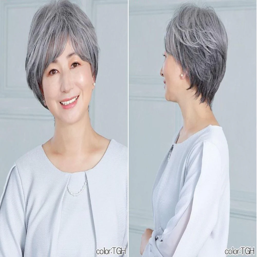 プリシラ 帽子ウィッグリラックスショート 耐熱 グレイヘア 【直送品】 返品・キャンセル・他商品と同時購入は不可 - Image 6