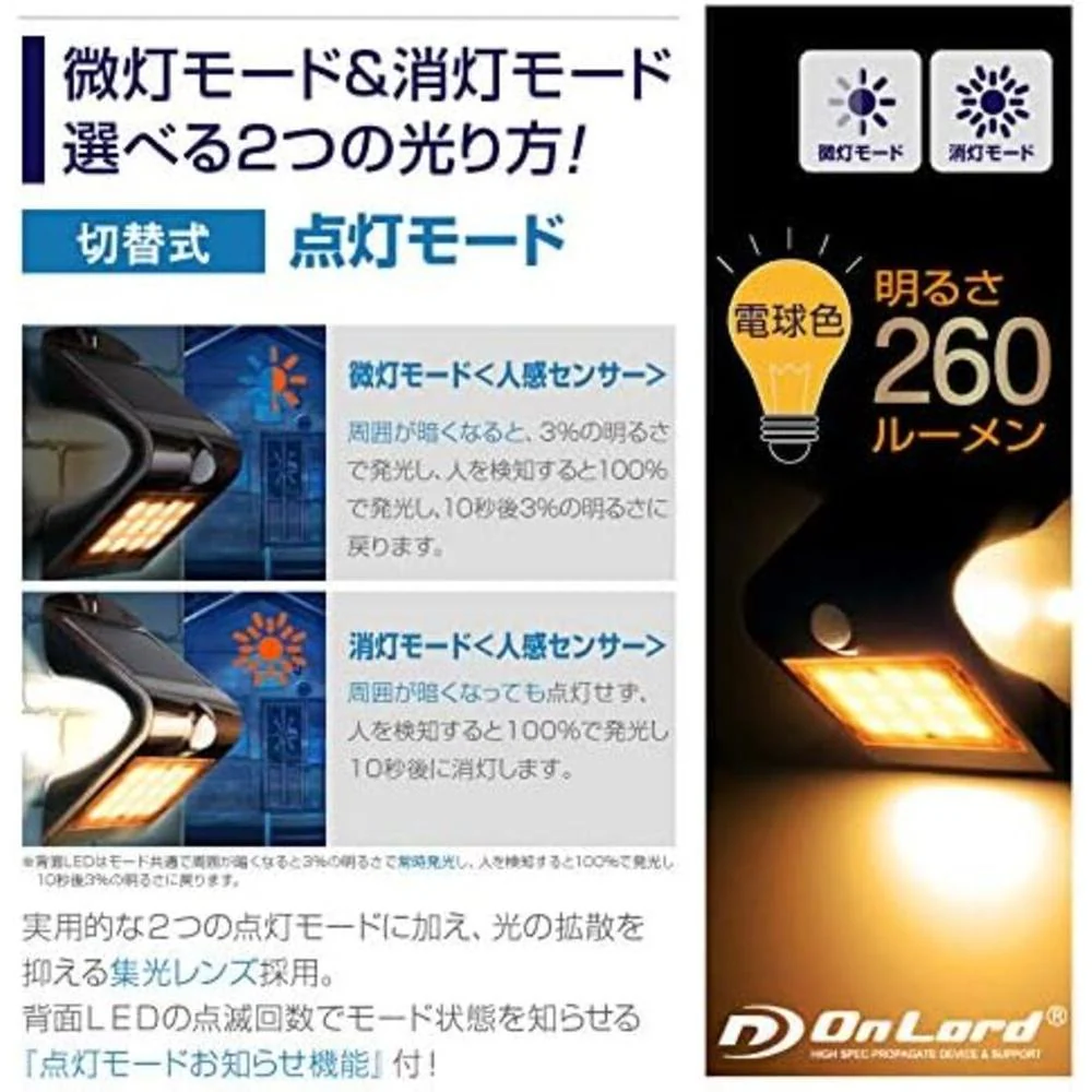 オンスクエア ソーラーLED・センサーウォールライト 1台 - Image 14
