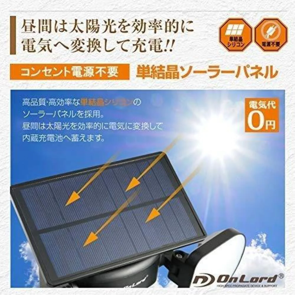 オンスクエア ソーラーLED・センサーウォールライト 1台 - Image 4
