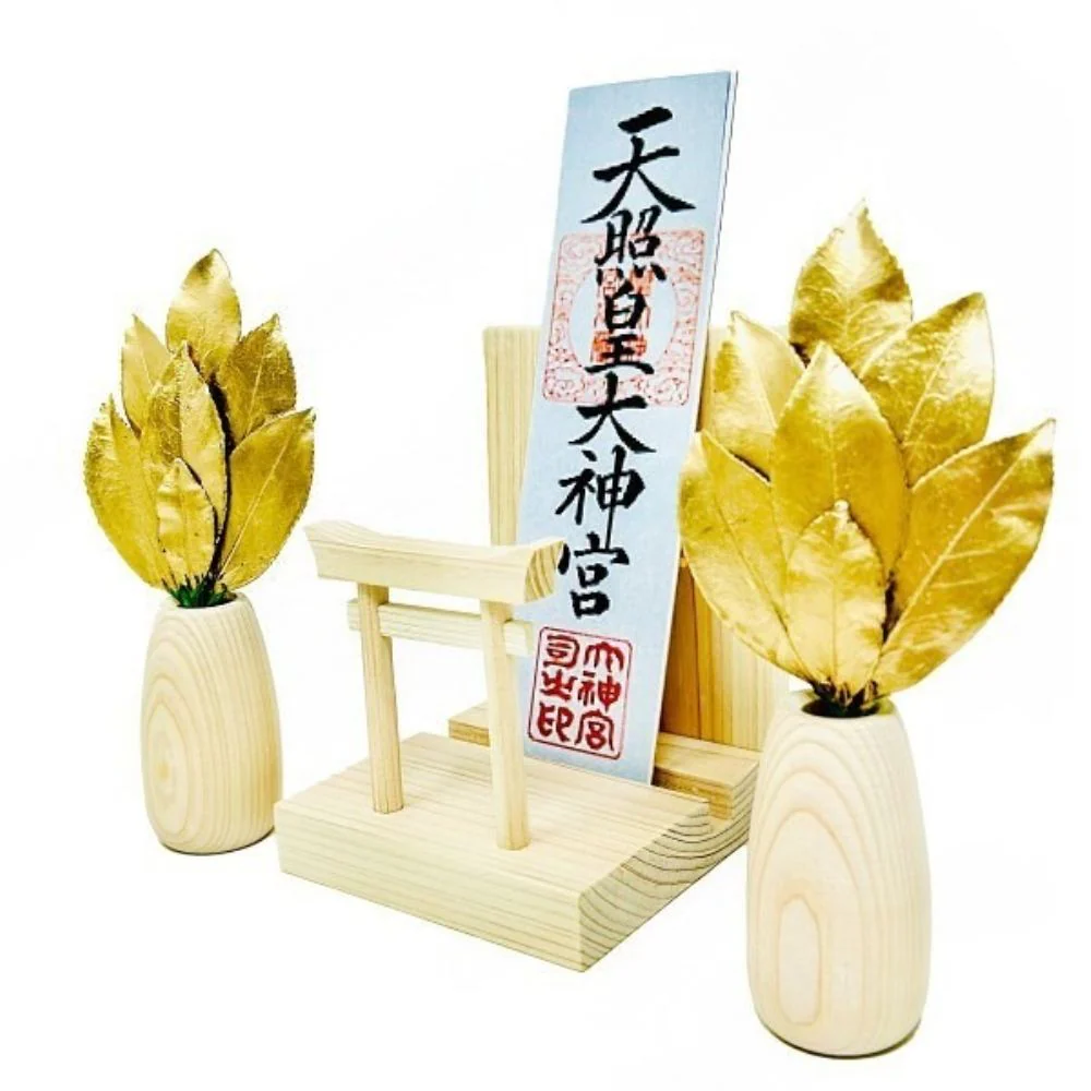 ミニ SS 金の榊丸立て 鳥居付き神棚セット ST-039 【直送品】 返品・キャンセル・他商品と同時購入は不可 - Image 2