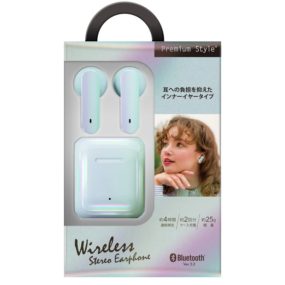 PGA 完全ワイヤレスステレオイヤホン インナーイヤータイプ ブルー PG-BTE18TW3BL - Image 2