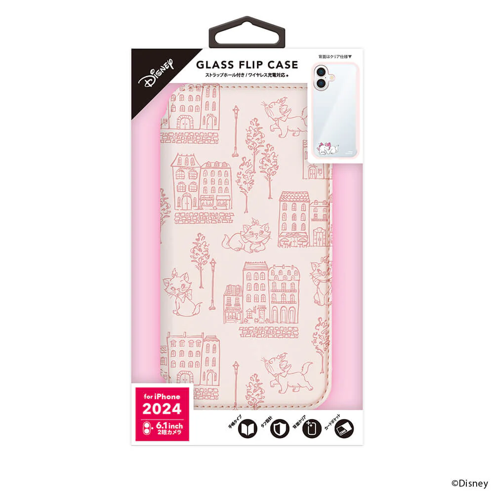 PGA iPhone 16用 ガラスフリップケース ディズニーマリー PG-D24AGF03MAR 70g - Image 2