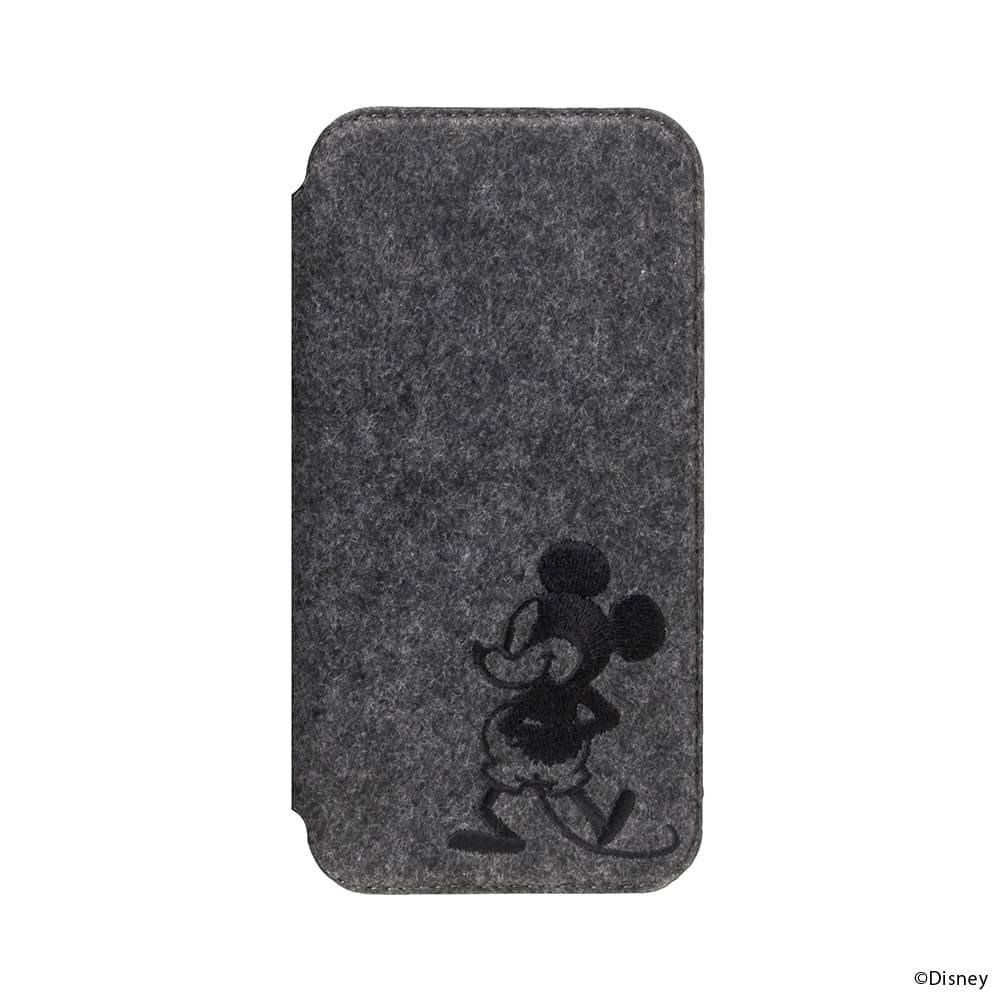 PGA iPhone 16用 ガラスフリップケース(フェルト) ミッキーマウス PG-D24AGF05MKY - Image 3