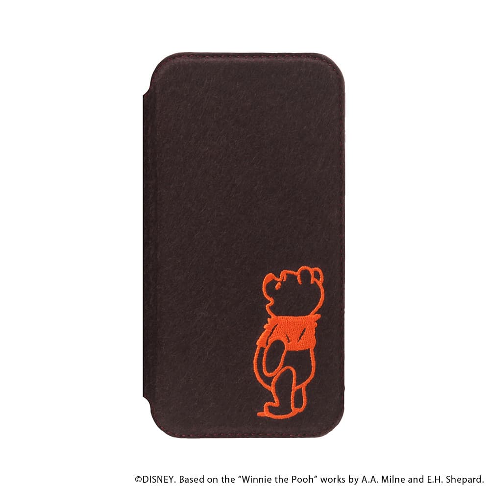PGA iPhone 16用 ガラスフリップケース(フェルト) くまのプーさん PG-D24AGF06POO - Image 8