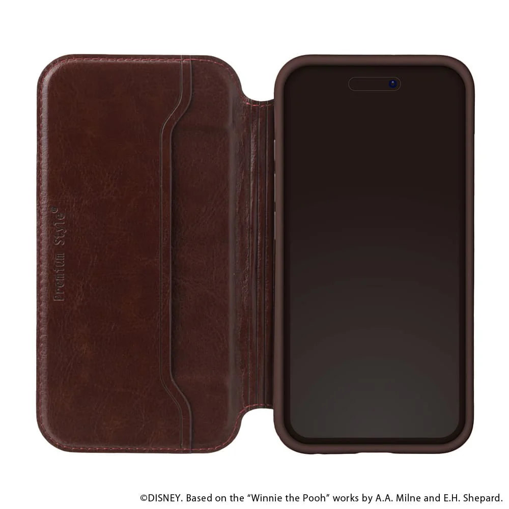 PGA iPhone 16用 ガラスフリップケース(フェルト) くまのプーさん PG-D24AGF06POO - Image 9
