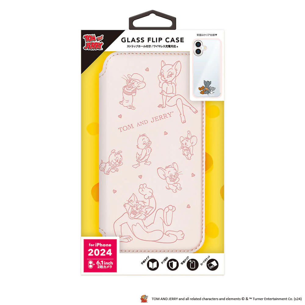 PGA iPhone 16用 ガラスフリップケース トムとジェリー PG-W24AGF02TAJ 70g - Image 2