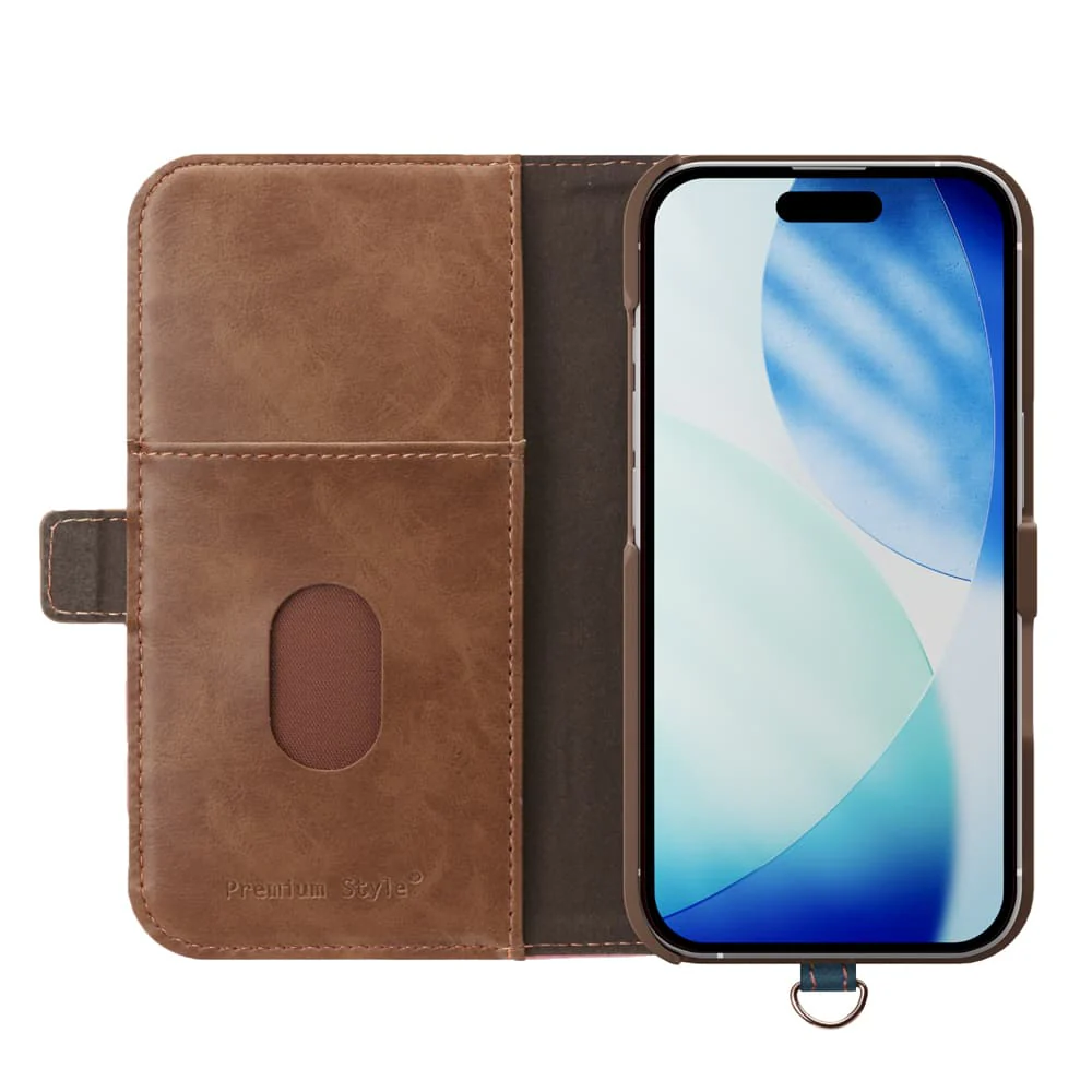 PGA iPhone 17用 フリップカバー キャメル PG-25AFP04BE 80g - Image 4