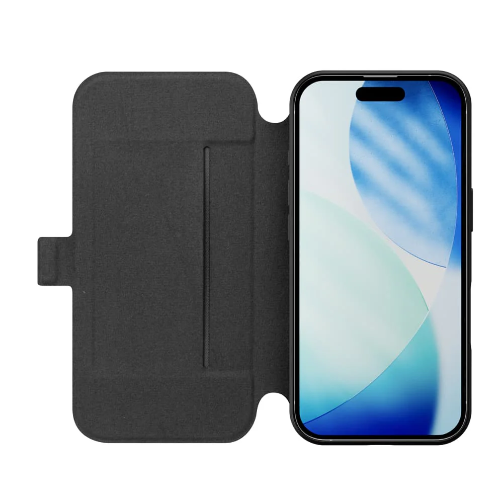 PGA iPhone 17用 スリムフリップカバー ブラック PG-25AFP06BK 65g - Image 4
