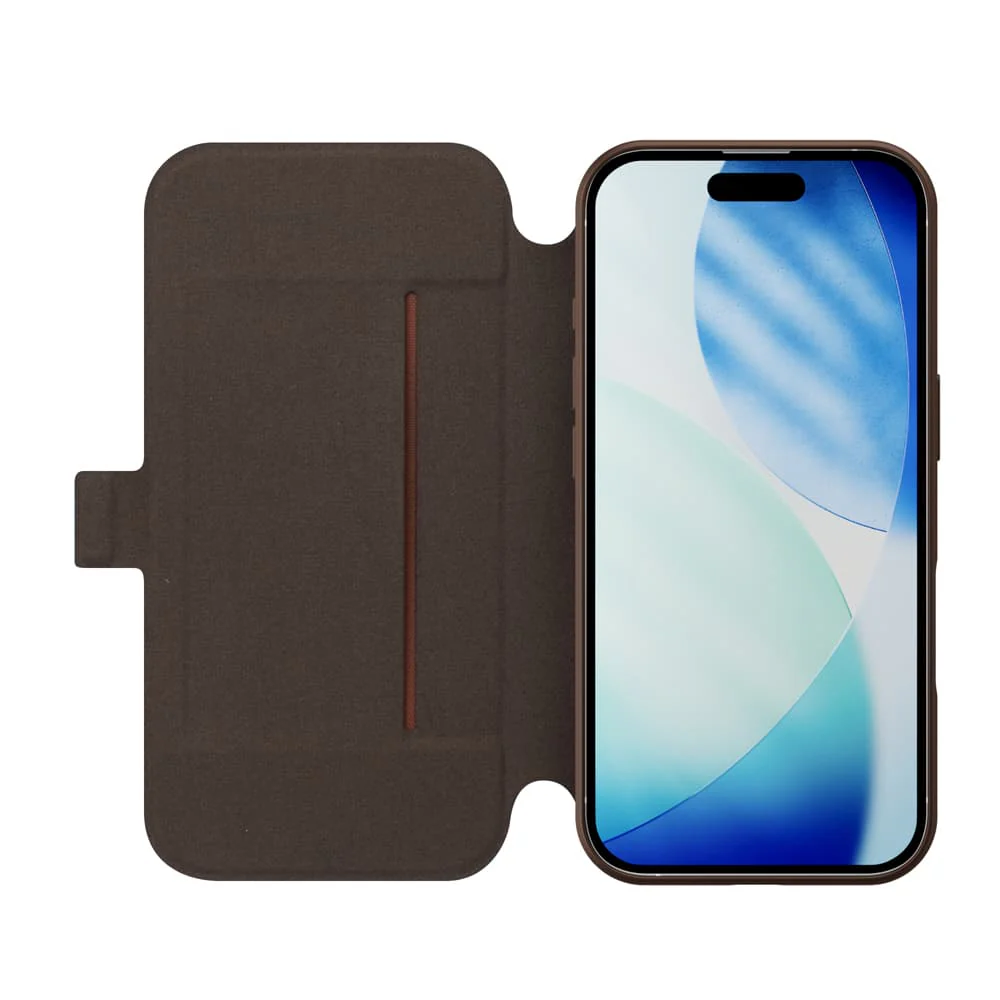 PGA iPhone 17用 スリムフリップカバー キャメル PG-25AFP08BE 65g - Image 4