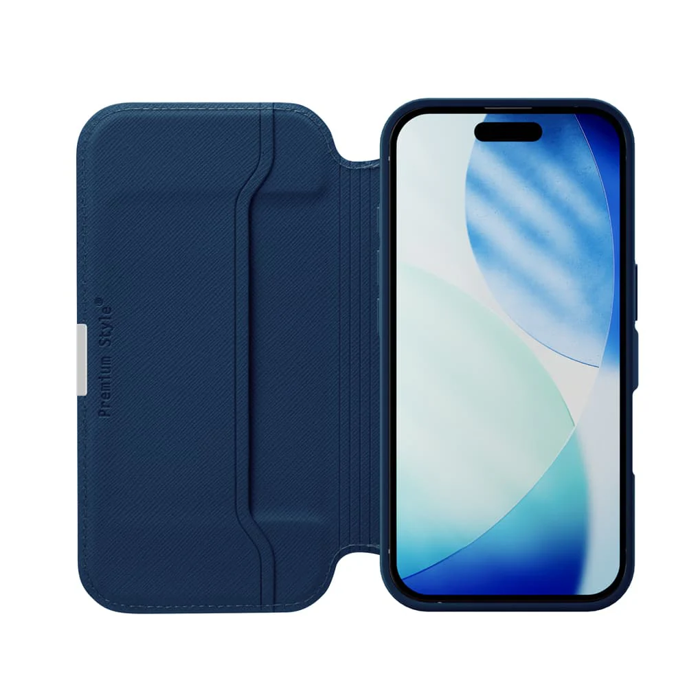 PGA iPhone 17用 ガラスフリップケース サフィアーノ調/ネイビー PG-25AGF04NV 65g - Image 4