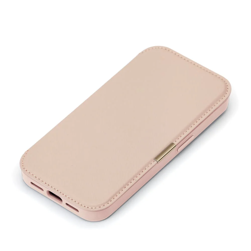 PGA iPhone 17用 ガラスフリップケース サフィアーノ調/ピンク PG-25AGF06PK 65g