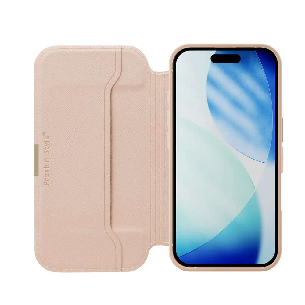 PGA iPhone 17用 ガラスフリップケース サフィアーノ調/ピンク PG-25AGF06PK 65g - Image 4
